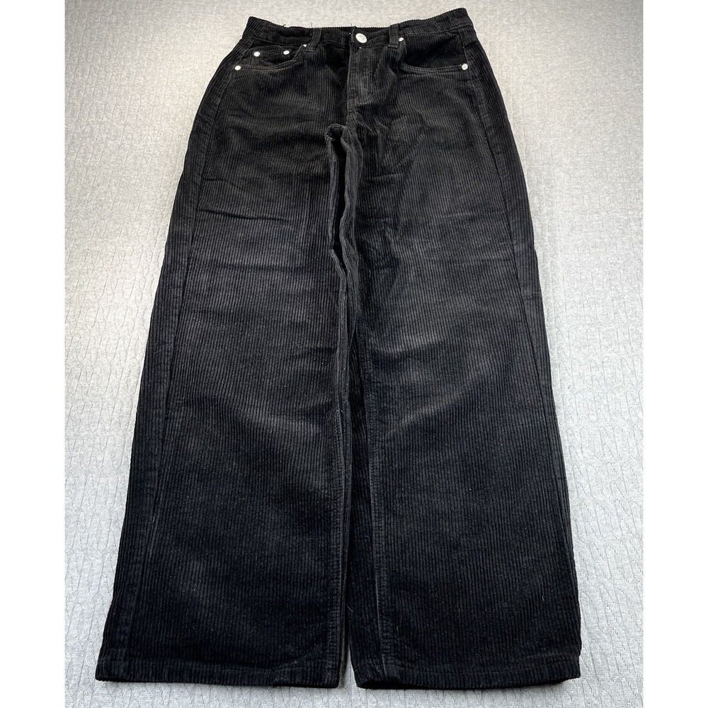 black corduroy baggy wide leg Women (7) hip-hop classy dress pants almost famous
